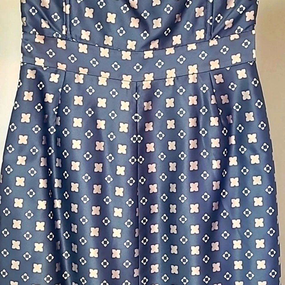 NWT Banana Republic Strapless Satin Mini Dress Geometric Print Sz 0 - Picture 7 of 14